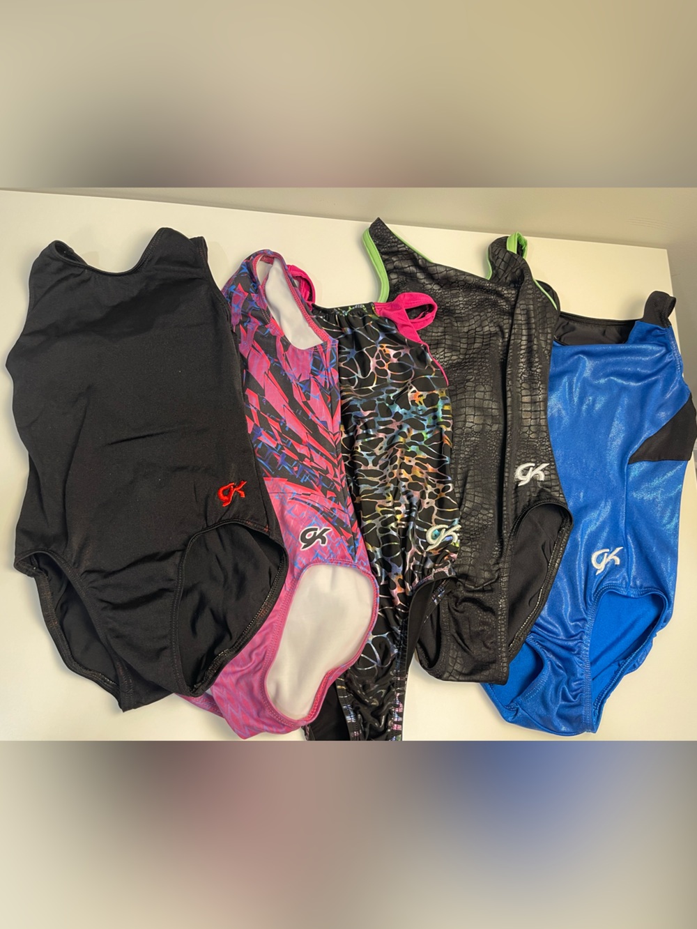 GK lot of 5 gymnastics leotards child large good condition
